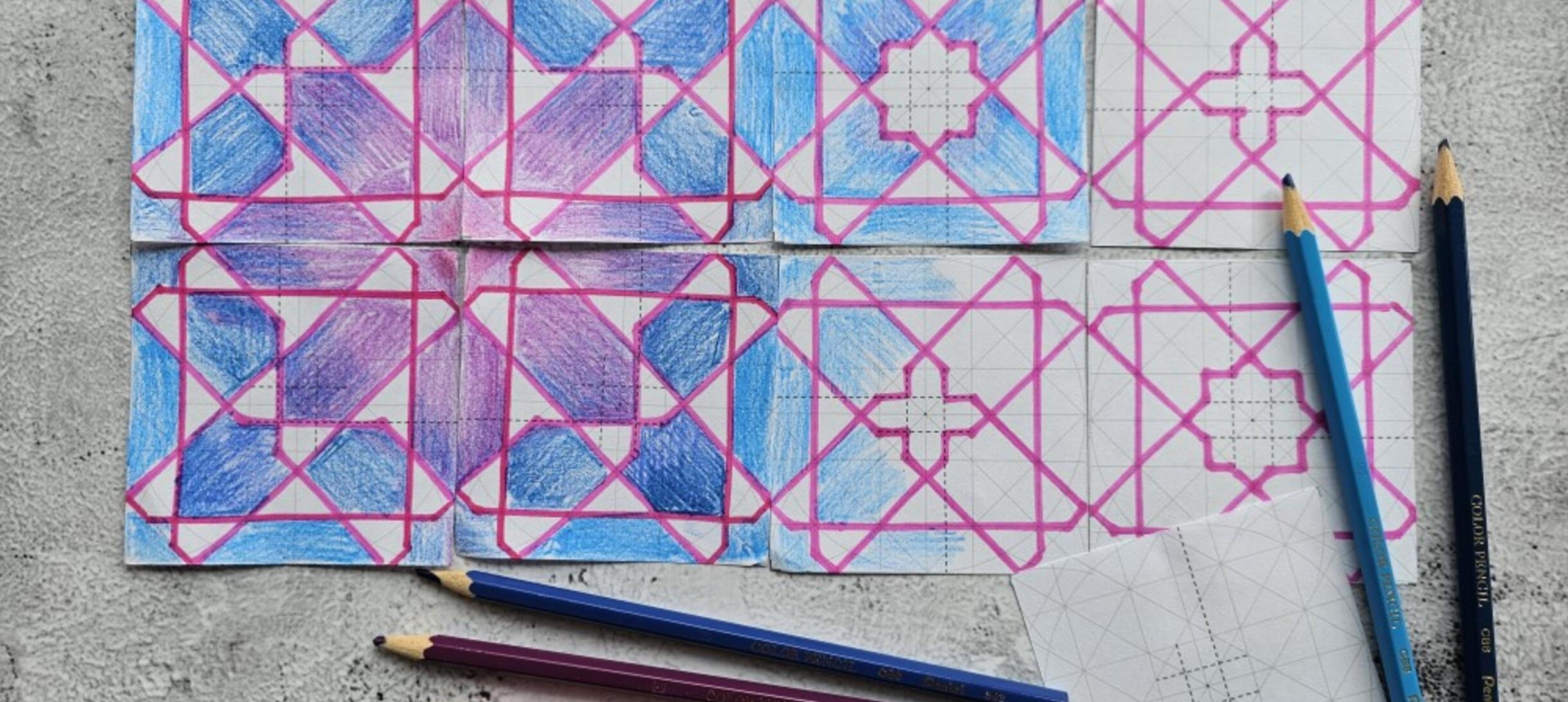Timelapse drawing of a Moroccan geometric pattern with ruler and compass on  Vimeo