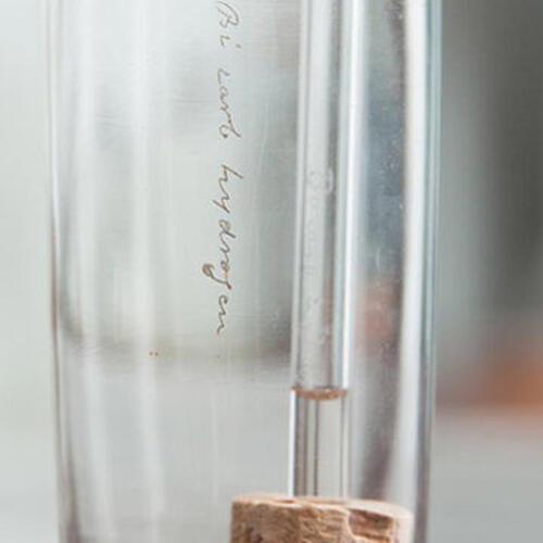 Michael Faraday's sample of benzene - detail