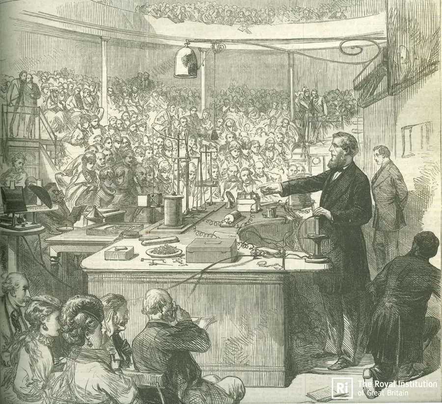 Tyndall giving a lecture at the Ri