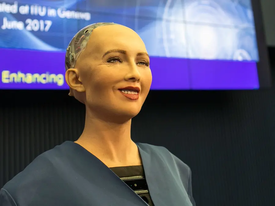 Sophia, Hanson Robotics Ltd., speaking at the AI for GOOD Global Summit
