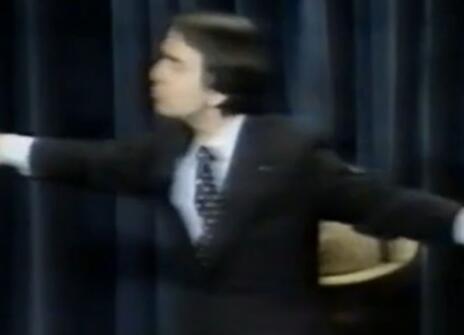 A still of Carl Sagan during his CHRISTMAS LECTURE