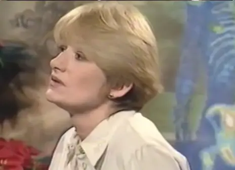 A side profile of Nancy Rothwell, speaking at the Ri theatre