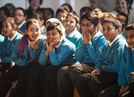 Image of students watching a science in schools show