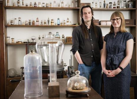 Stefan and Sheryl in Michael Faraday's lab