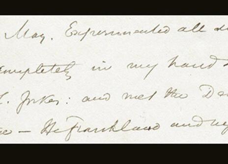 'Wednesday 18 May; Experimented all day; the subject is completely in my hands!', extract from John Tyndall's journal, 1859
