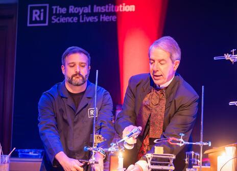 A lecture in the Ri Theatre