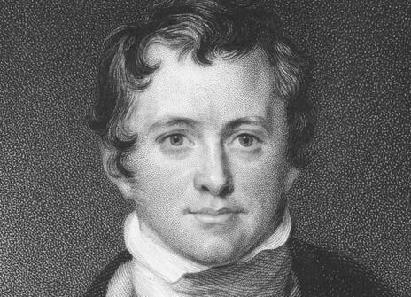 A black and white image of Humphry Davy