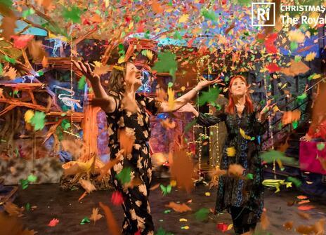 Confetti rains down on the Ri Theatre as part of the 2019 CHRISTMAS LECTURES